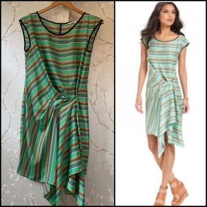 Rachel Rachel Roy Draped Faux Wrap Dress Striped S